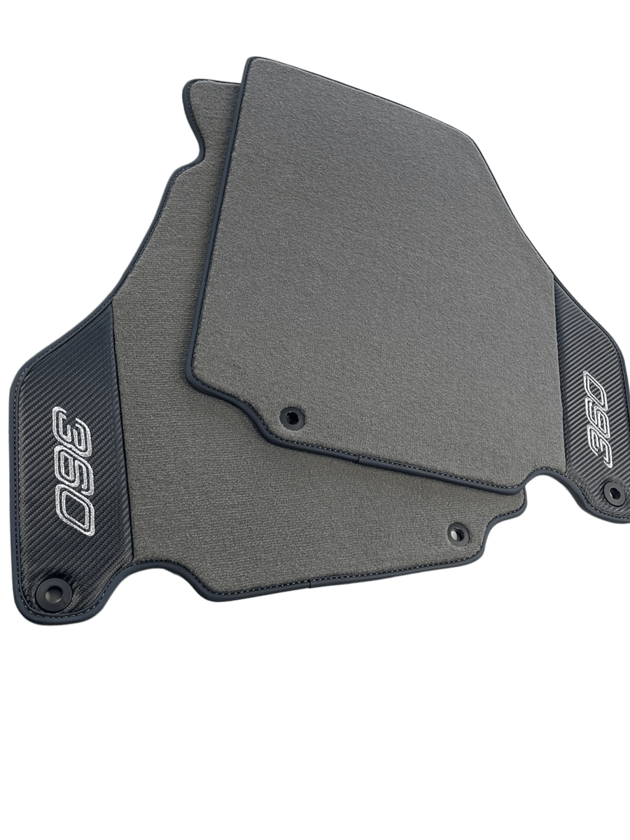 Floor Mats For Ferrari 360 Modena 1999-2005 Gray With Carbon Fiber Leather - AutoWin