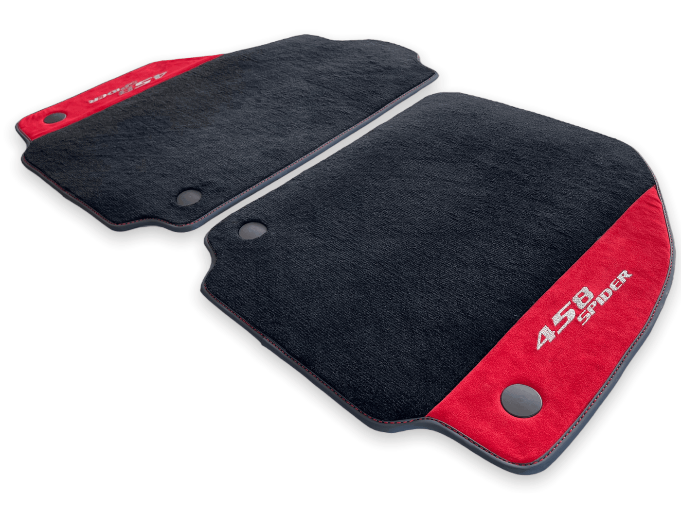 Floor Mats For Ferrari 458 Spider 2012-2015 Red Alcantara Leather - AutoWin