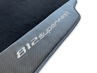Floor Mats For Ferrari 812 Superfast Carbon Fiber And Black Carpet - AutoWin