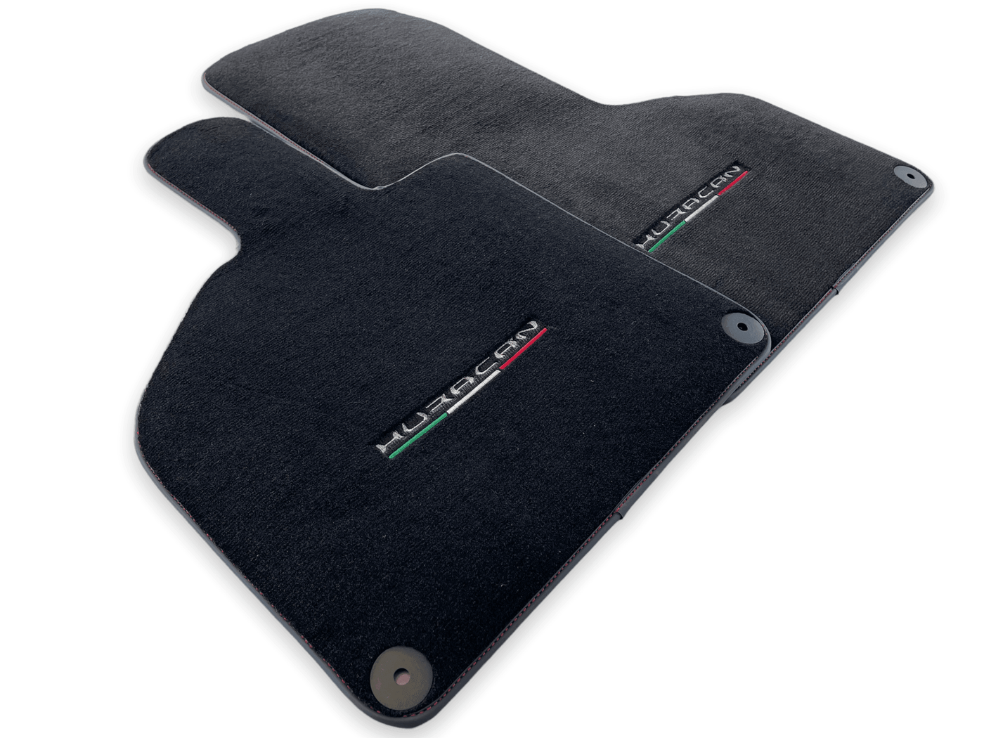 Floor Mats for Lamborghini Huracan With Italian Flag Red Stitch - AutoWin