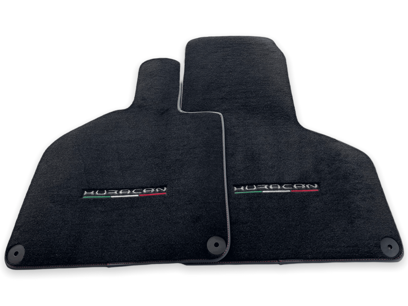 Floor Mats for Lamborghini Huracan With Italian Flag Red Stitch - AutoWin