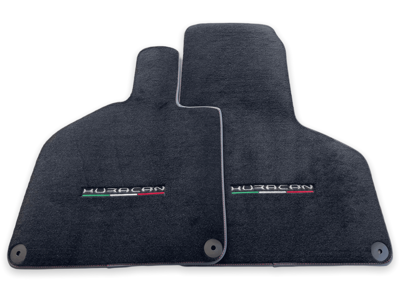 Floor Mats for Lamborghini Huracan With Italian Flag Red Stitch - AutoWin