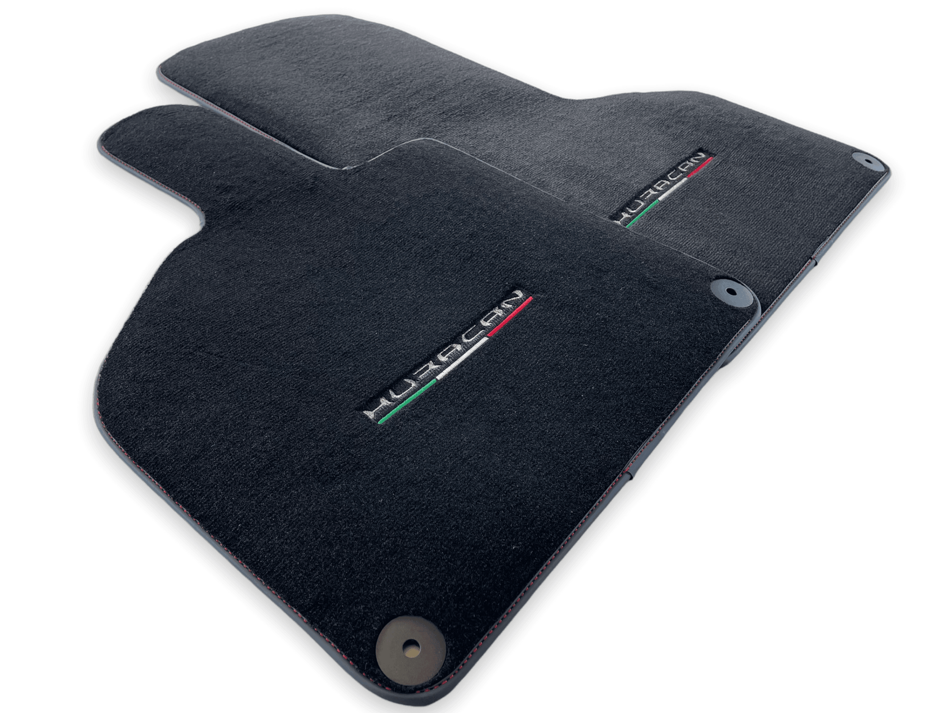 Floor Mats for Lamborghini Huracan With Italian Flag Red Stitch - AutoWin