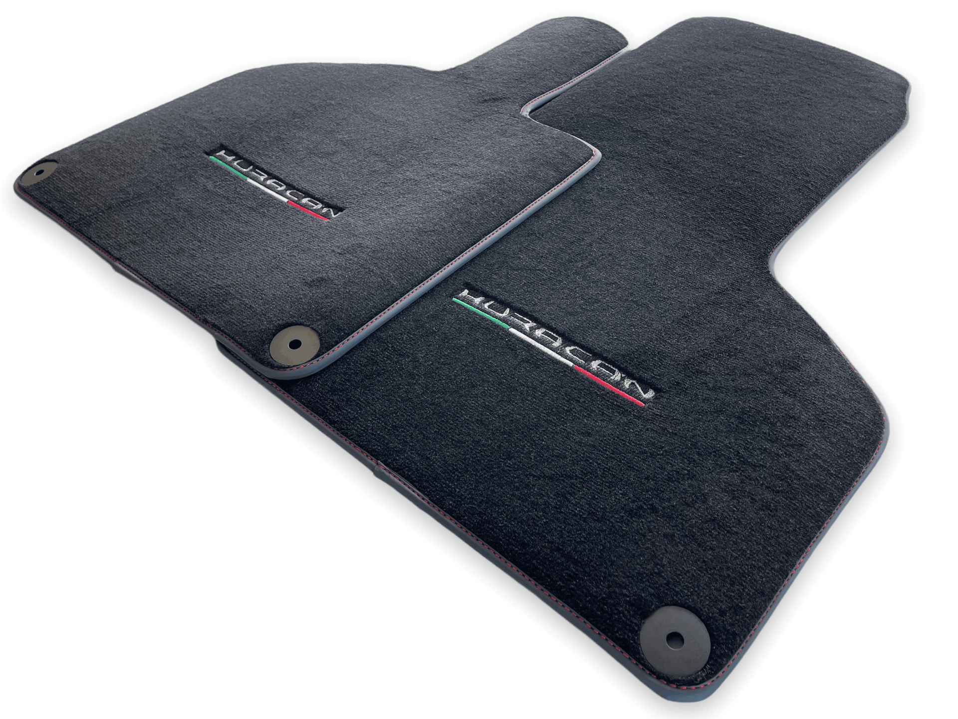 Floor Mats for Lamborghini Huracan With Italian Flag Red Stitch - AutoWin