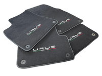 Floor Mats For Lamborghini Urus Alcantara Leather With Yellow Stitching - AutoWin