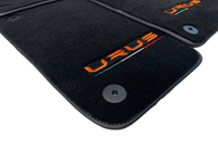Floor Mats For Lamborghini Urus Black Tailored Orange Edition - AutoWin