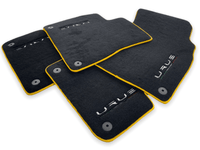 Floor Mats For Lamborghini Urus Black Tailored With Yellow Trim - AutoWin