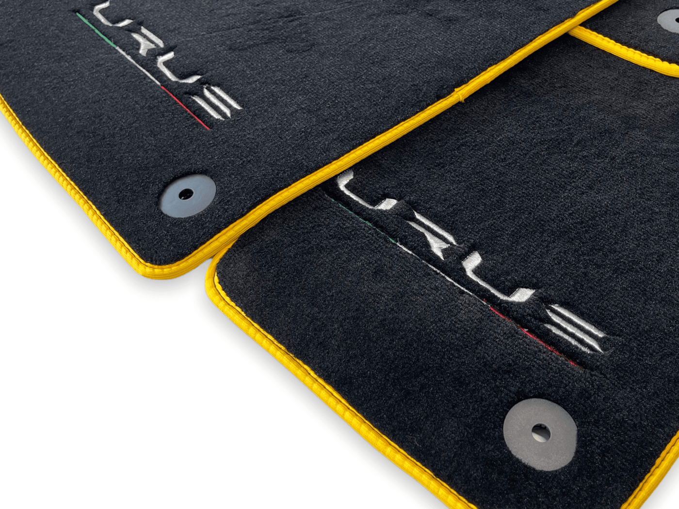 Floor Mats For Lamborghini Urus Black Tailored With Yellow Trim - AutoWin