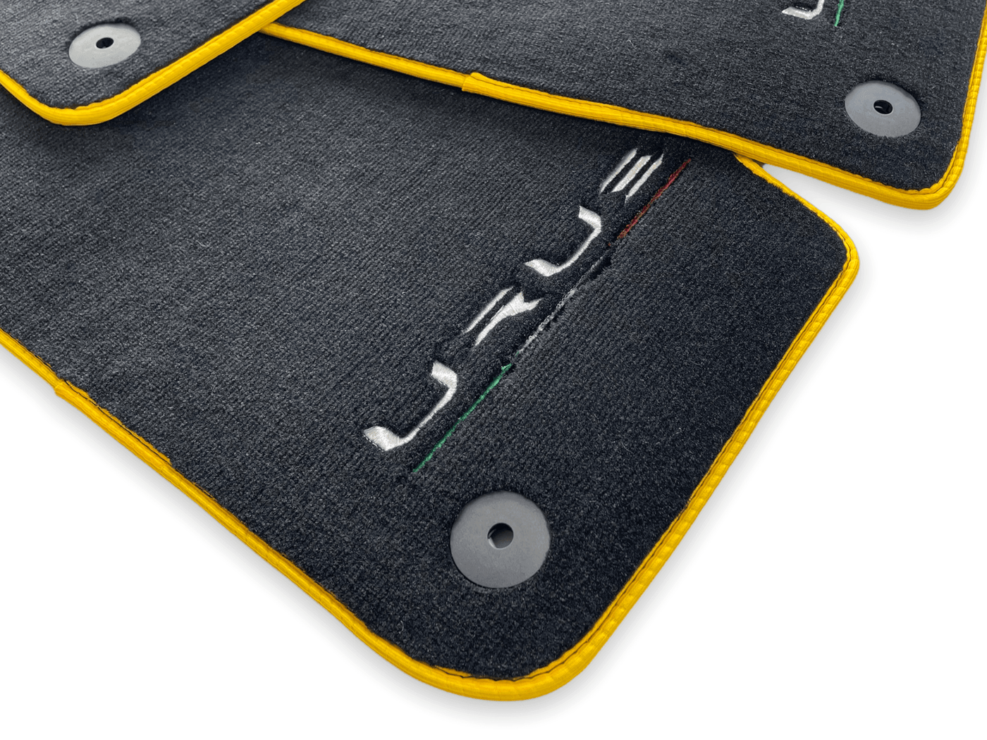 Floor Mats For Lamborghini Urus Black Tailored With Yellow Trim - AutoWin
