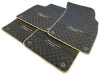 Floor Mats For Lamborghini Urus Performante Alcantara Leather Gold Trim - AutoWin
