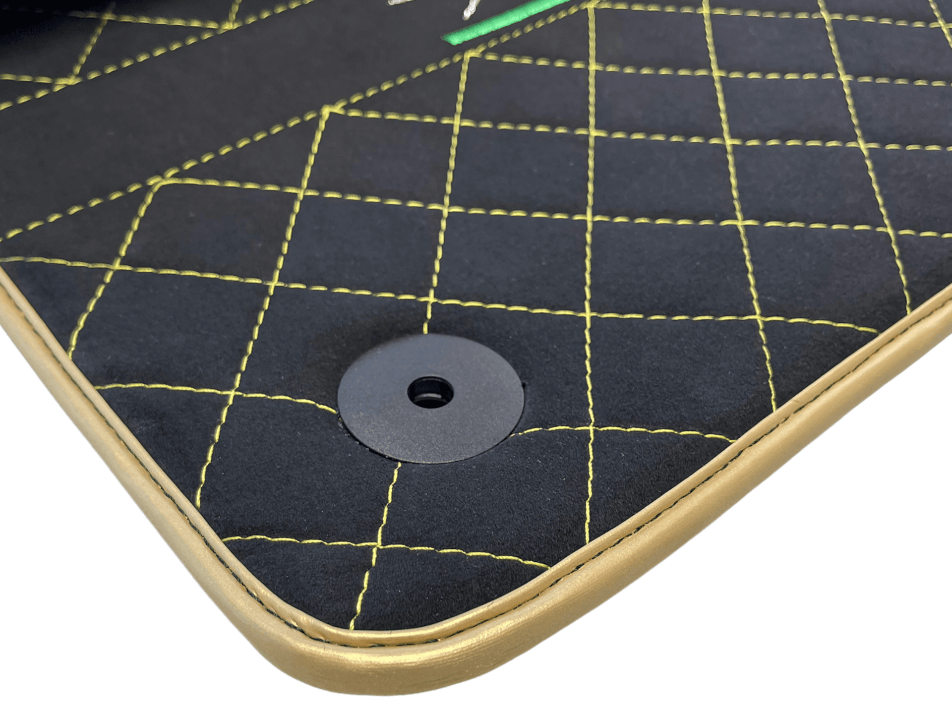 Floor Mats For Lamborghini Urus Performante Alcantara Leather Gold Trim - AutoWin