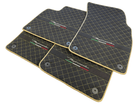 Floor Mats For Lamborghini Urus Performante Alcantara Leather Gold Trim - AutoWin