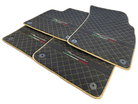 Floor Mats For Lamborghini Urus Performante Alcantara Leather Gold Trim - AutoWin