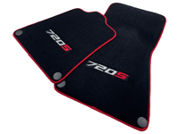 Floor Mats For McLaren 720S Black Tailored With Red Trim - AutoWin