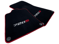 Floor Mats For McLaren 720S Black Tailored With Red Trim - AutoWin