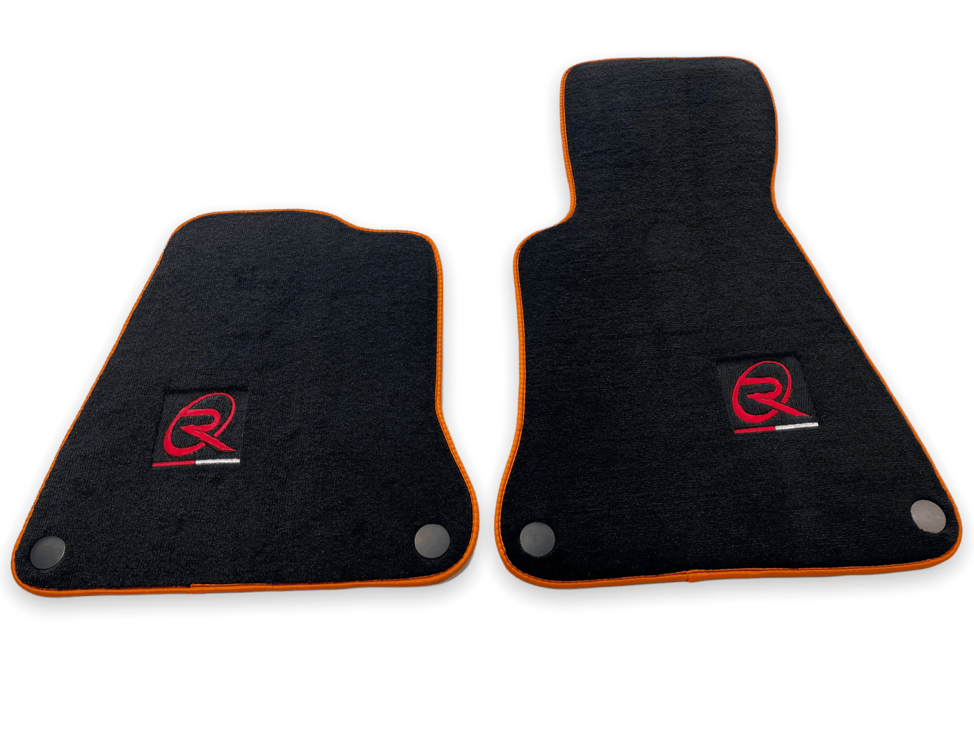 Floor Mats For McLaren MP4 12C Black Tailored Carpets Orange Trim - AutoWin
