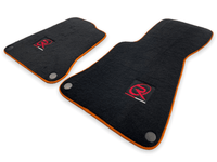 Floor Mats For McLaren MP4 12C Black Tailored Carpets Orange Trim - AutoWin