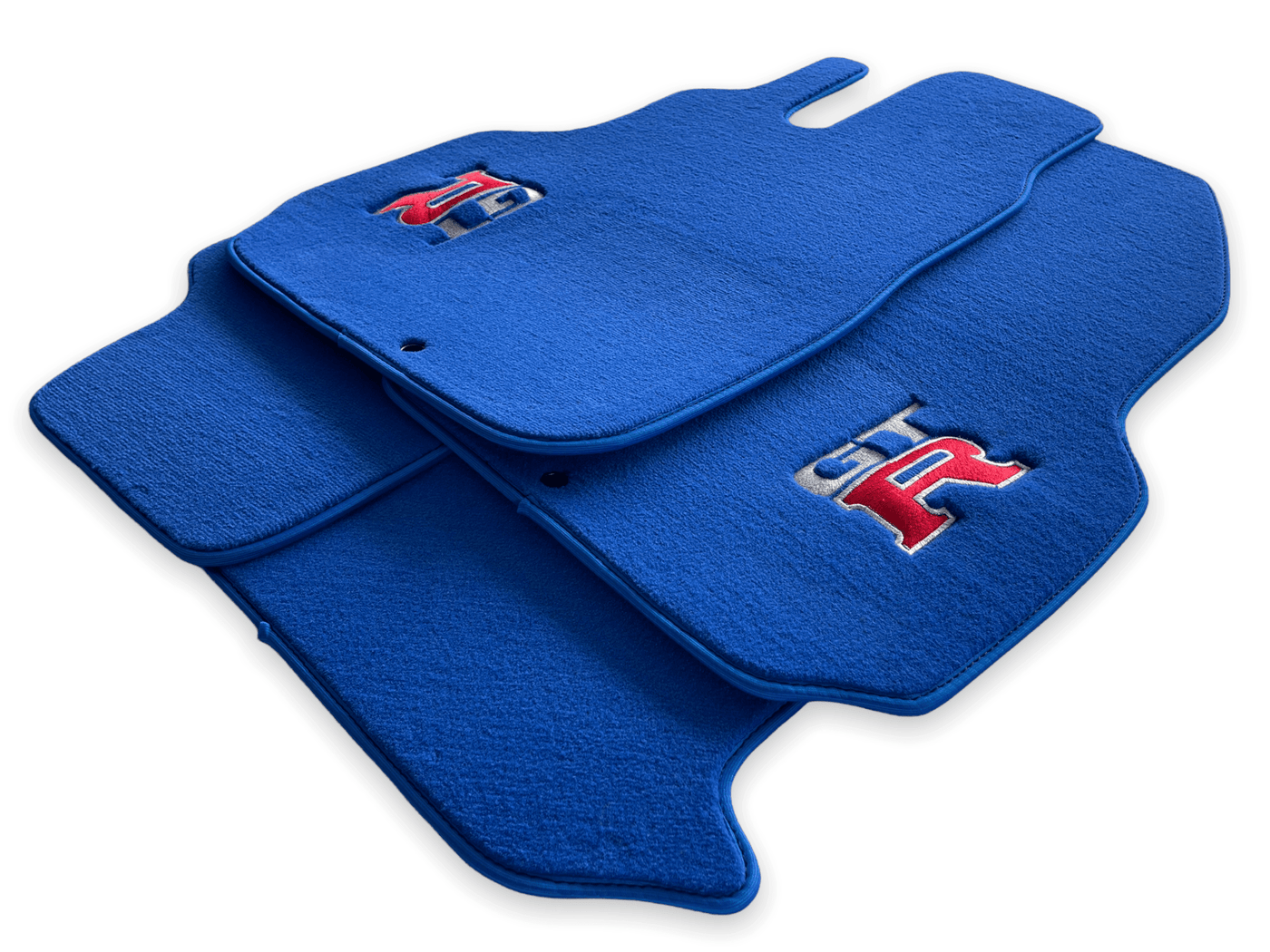 Floor Mats for Nissan GT-R - Tailored Blue Carpets Set with GTR Emblem | AutoWin