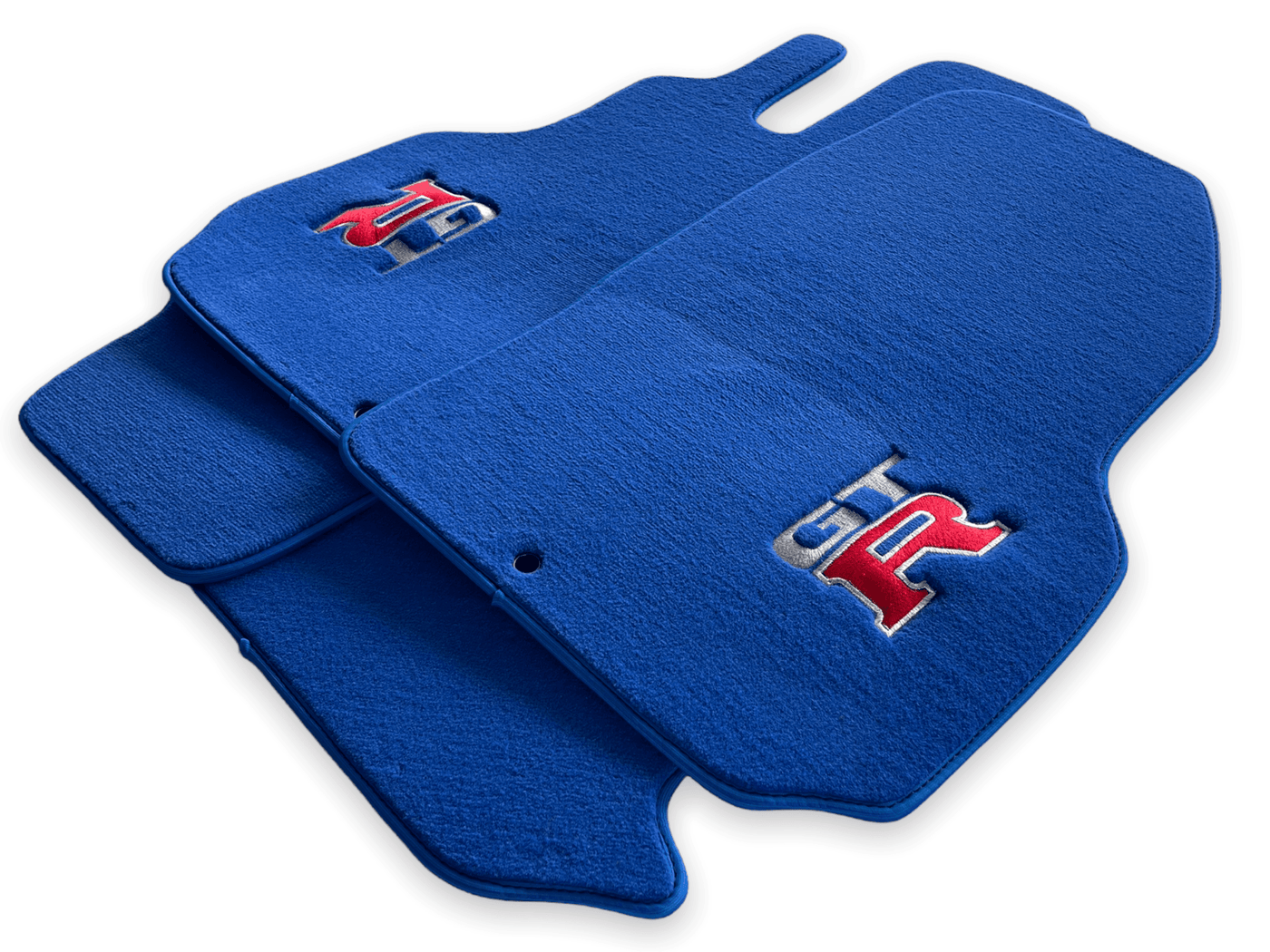 Floor Mats for Nissan GT-R - Tailored Blue Carpets Set with GTR Emblem | AutoWin