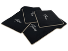 Floor Mats For Plymouth Fury 1957-1968 Black With Beige Trim - AutoWin