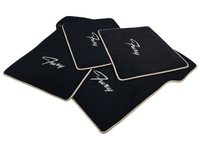 Floor Mats For Plymouth Fury 1957-1968 Black With Beige Trim - AutoWin
