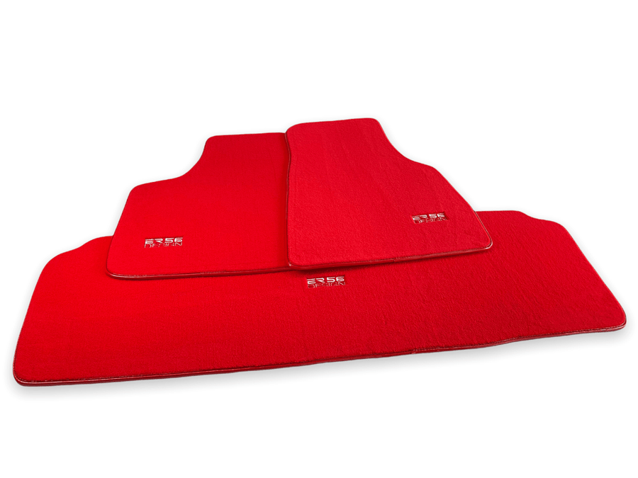 Floor Mats For Tesla Model 3 Red Tailored Carpets ER56 Design - AutoWin