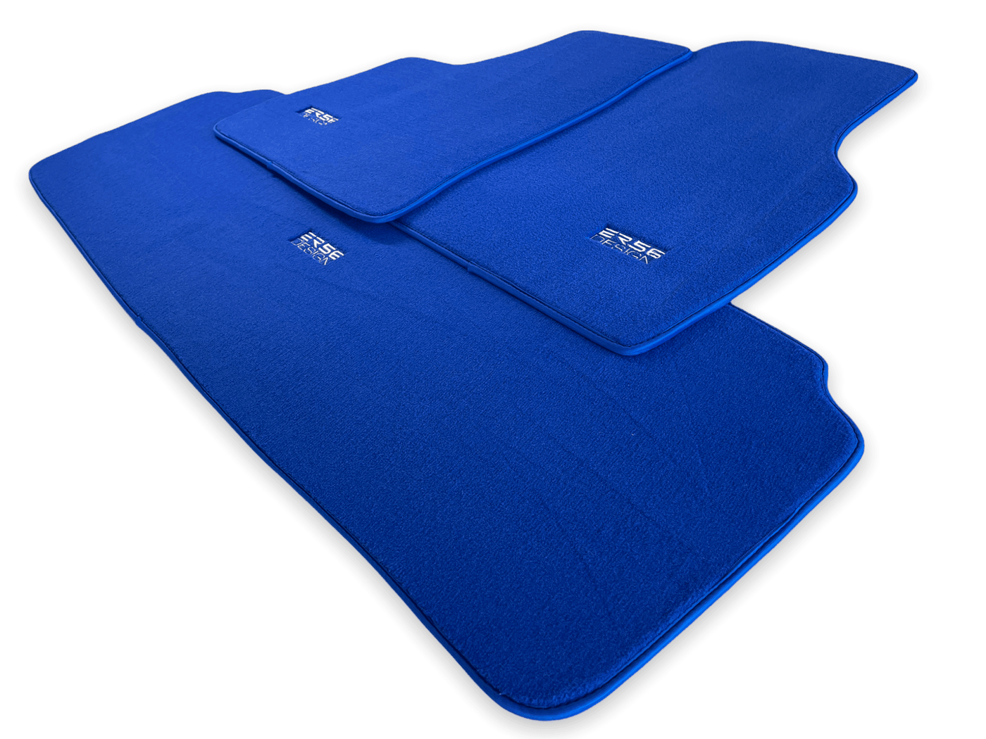 Floor Mats For Tesla Model X (6 Seats) Blue Tailored Carpets ER56 Design - AutoWin