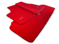 Floor Mats For Tesla Model X (6 Seats) Red Tailored Carpets ER56 Design - AutoWin