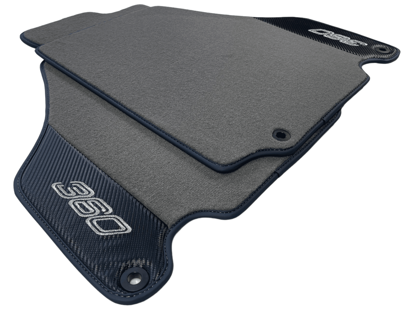 Gray Floor Mats For Ferrari 360 Modena 1999-2005 With Carbon Fiber Leather - AutoWin