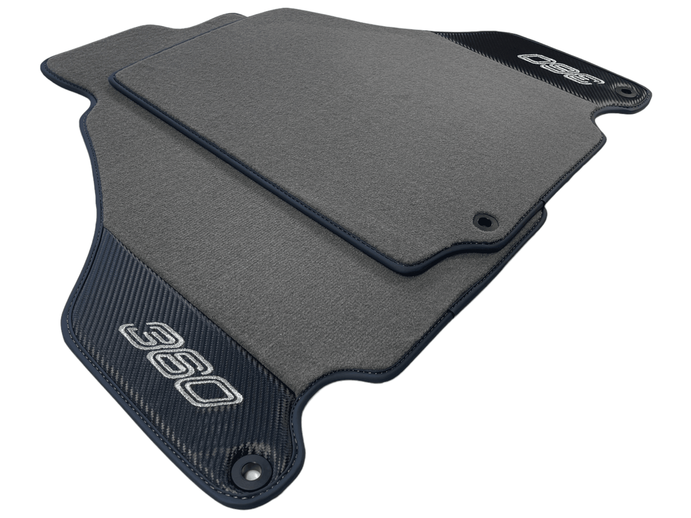 Gray Floor Mats For Ferrari 360 Modena 1999-2005 With Carbon Fiber Leather - AutoWin