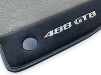 Gray Floor Mats For Ferrari 488 GTB 2015-2022 Carpets With Alcantara Leather - AutoWin