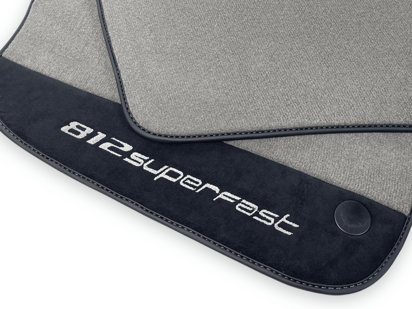Gray Floor Mats For Ferrari 812 Superfast With Alcantara Leather - AutoWin