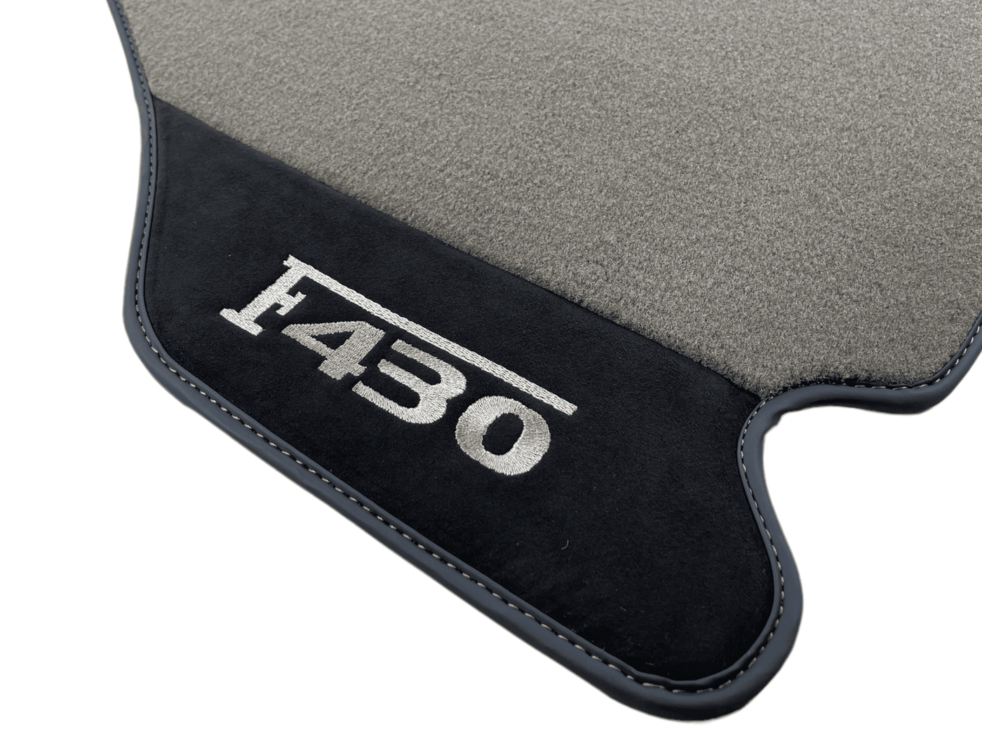 Gray Floor Mats For Ferrari F430 2004-2009 With Alcantara Leather - AutoWin