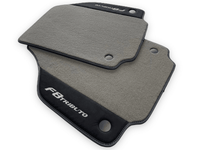 Gray Floor Mats For Ferrari F8 Tributo 2019-2022 With Alcantara Leather - AutoWin