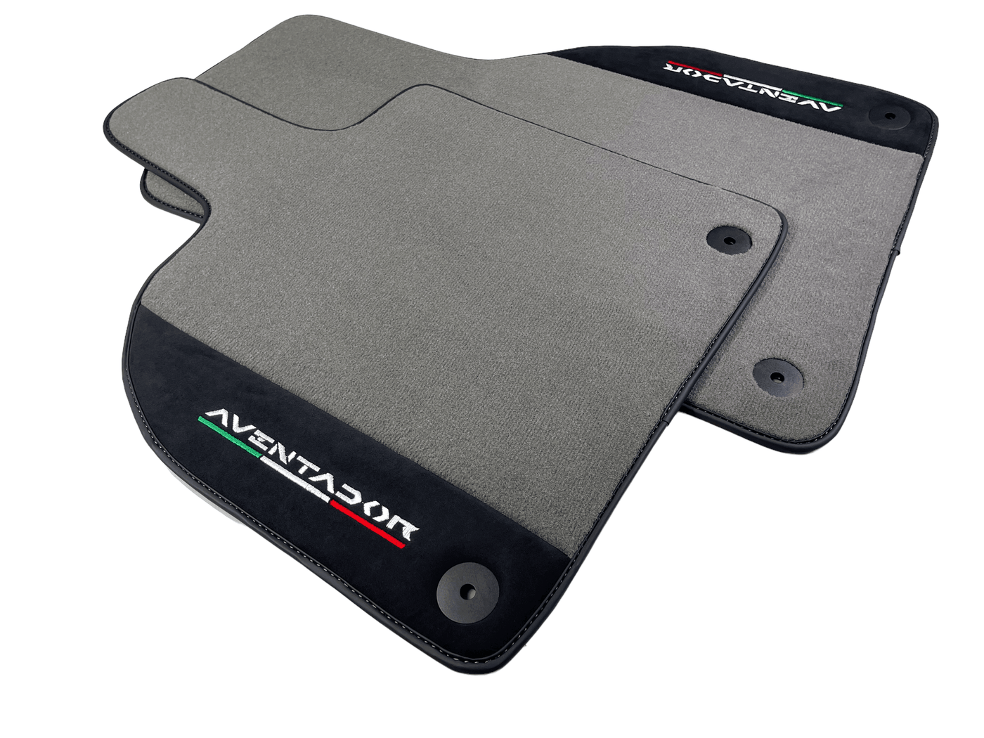 Gray Floor Mats for Lamborghini Aventador With Alcantara Leather - AutoWin