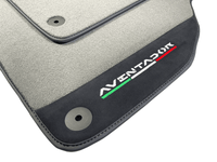 Gray Floor Mats for Lamborghini Aventador With Alcantara Leather - AutoWin