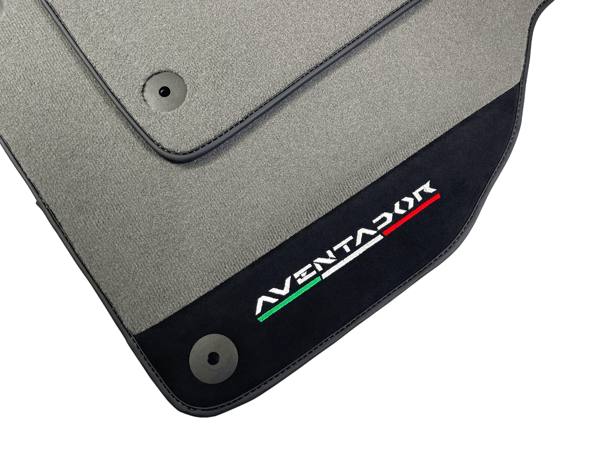Gray Floor Mats for Lamborghini Aventador With Alcantara Leather - AutoWin