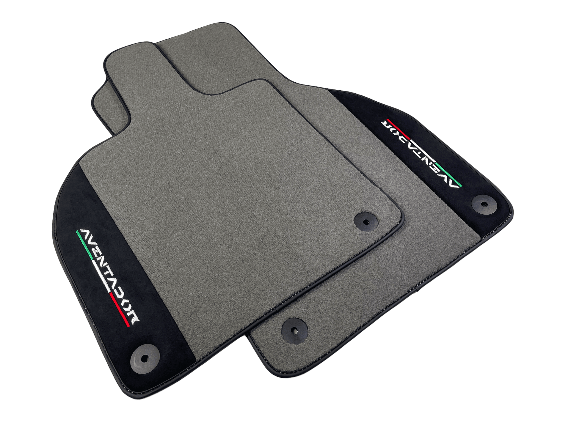 Gray Floor Mats for Lamborghini Aventador With Alcantara Leather - AutoWin