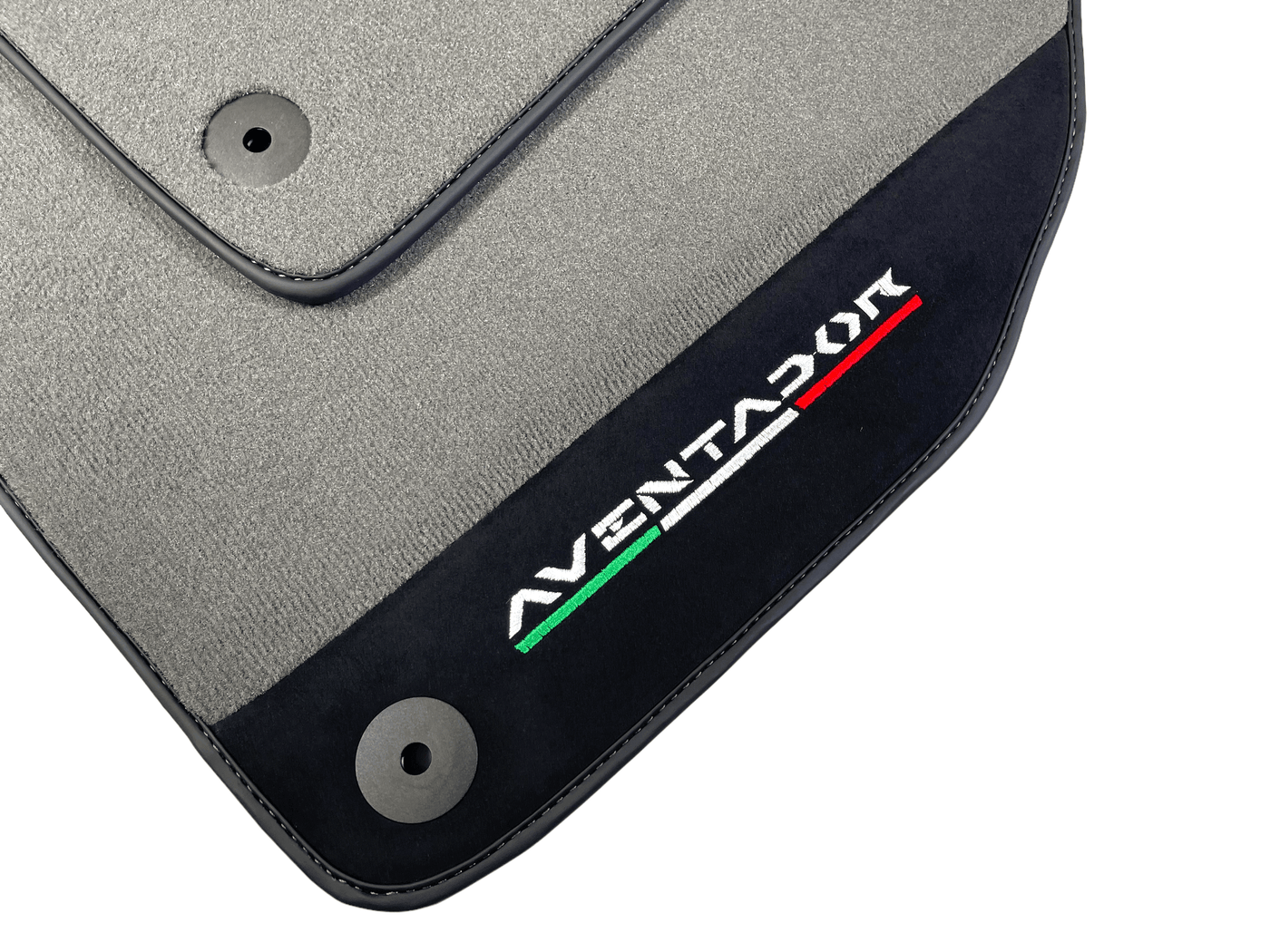 Gray Floor Mats for Lamborghini Aventador With Alcantara Leather - AutoWin