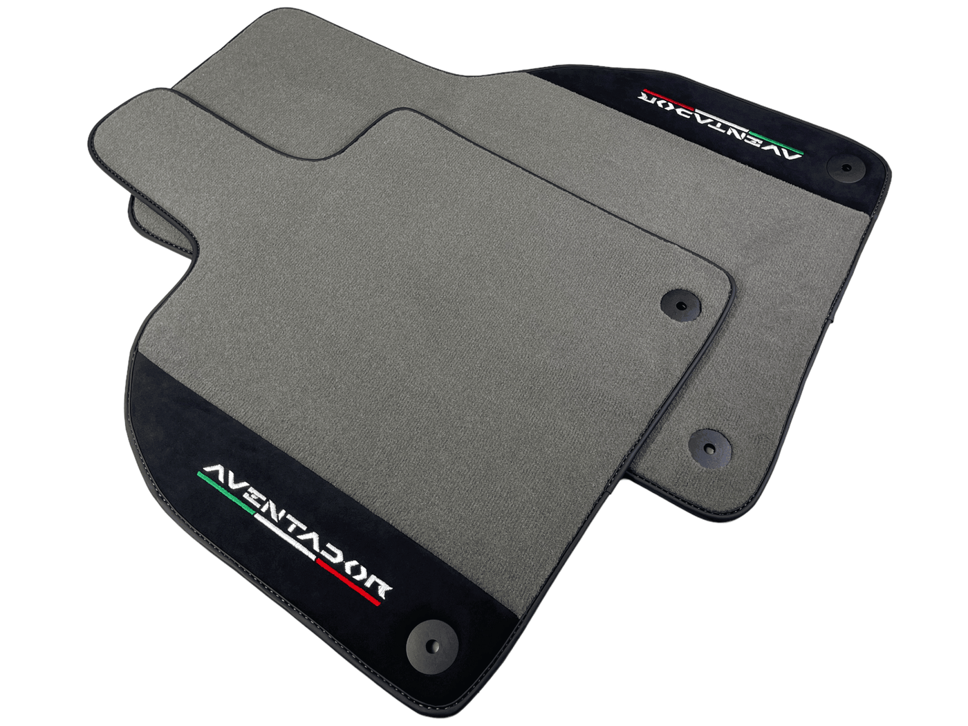 Gray Floor Mats for Lamborghini Aventador With Alcantara Leather - AutoWin