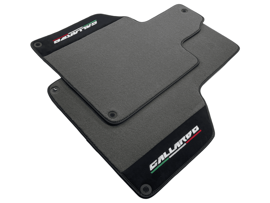 Gray Floor Mats for Lamborghini Gallardo With Alcantara Leather - AutoWin