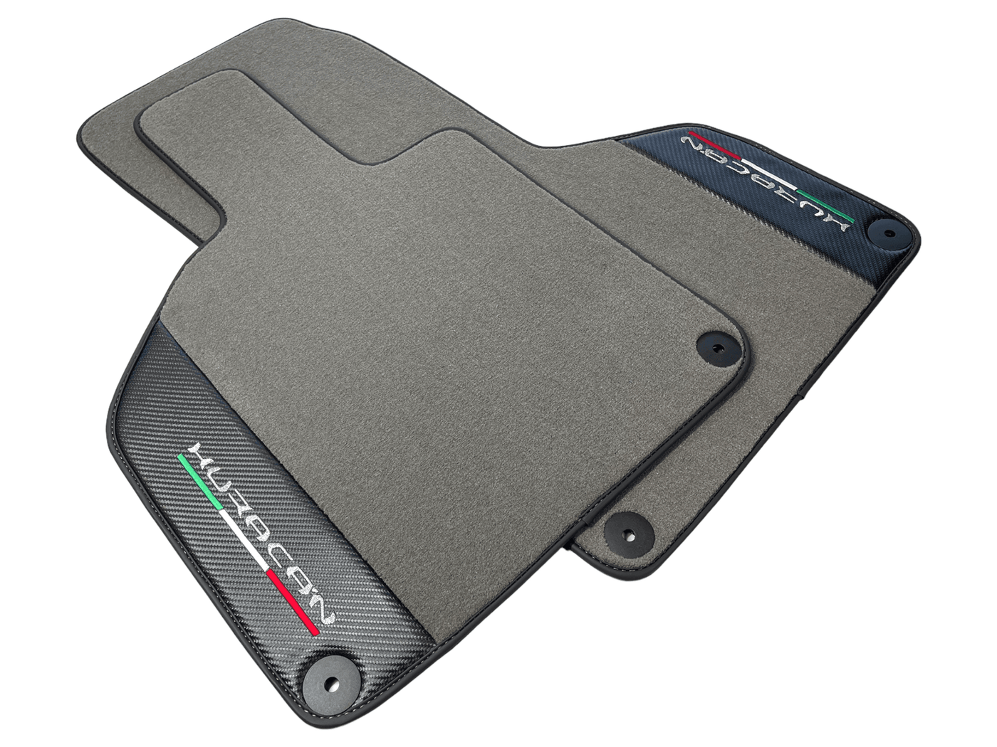 Gray Floor Mats for Lamborghini Huracan With Carbon Fiber Leather - AutoWin