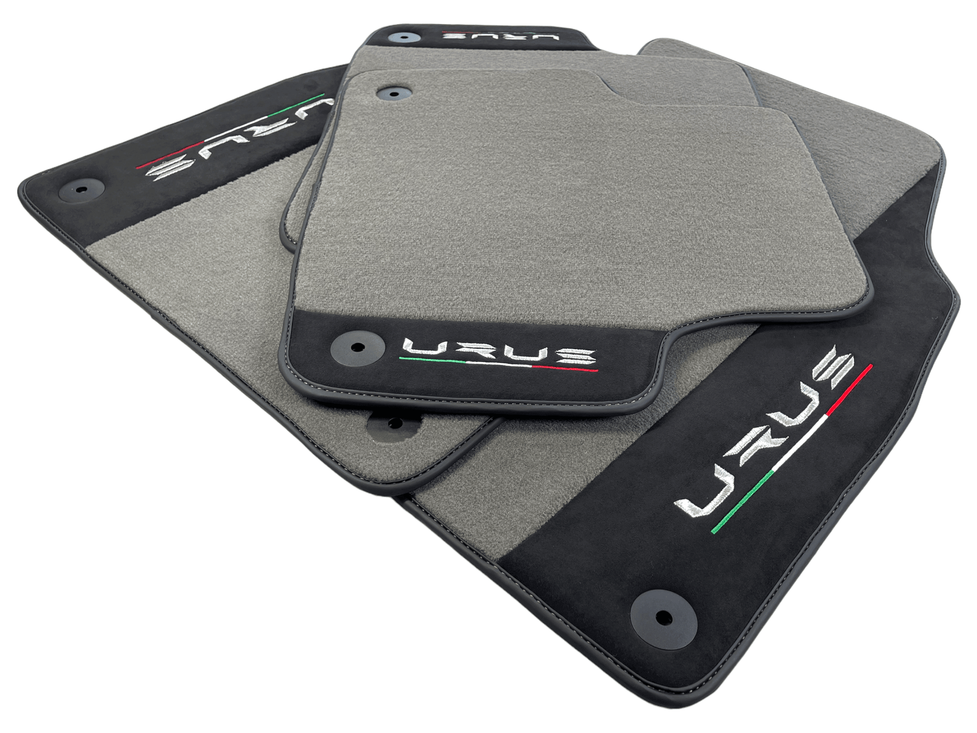 Gray Floor Mats For Lamborghini Urus With Alcantara Leather - AutoWin