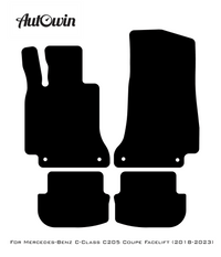 Gray Floor Mats For Mercedes Benz C-Class C205 Coupe Facelift (2018-2023) | Limited Edition - AutoWin