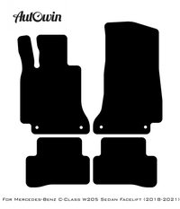 Gray Floor Mats For Mercedes Benz C-Class W205 Sedan Facelift (2018-2021) | Limited Edition - AutoWin