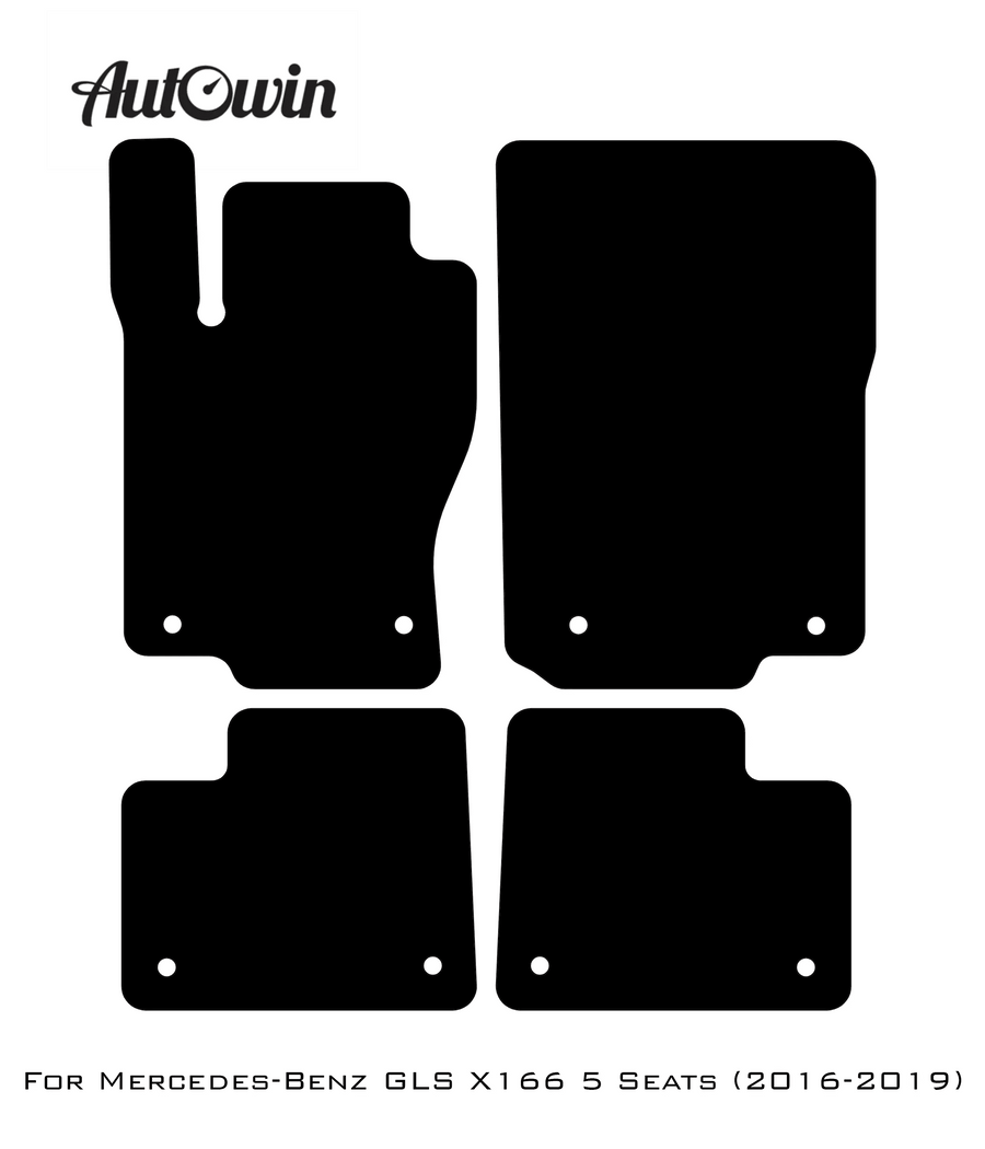 Gray Floor Mats For Mercedes Benz GLS-Class X166 (2016-2019) | Limited Edition - AutoWin