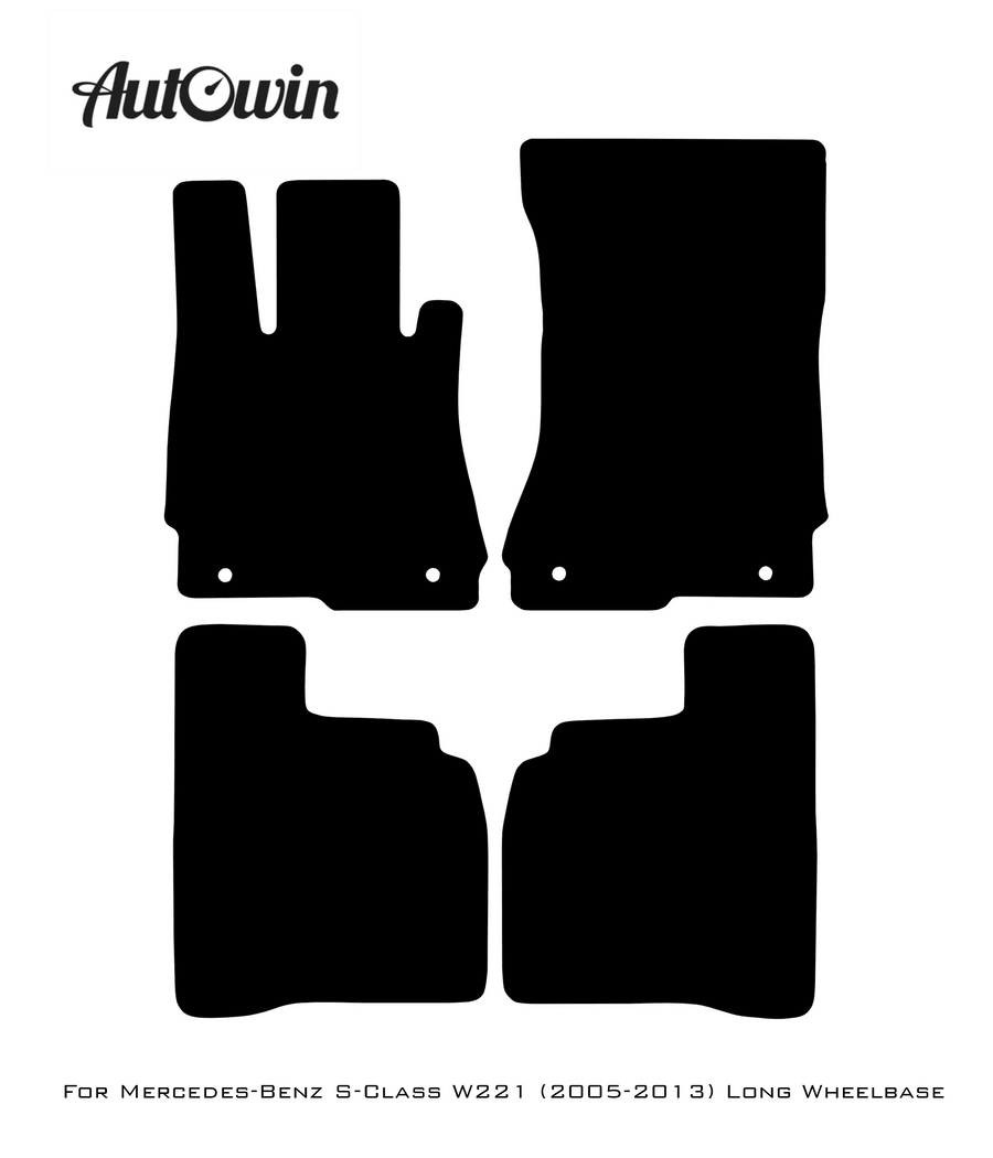 Gray Floor Mats For Mercedes Benz S-Class W221 (2005-2013) Long Wheelbase | Limited Edition - AutoWin