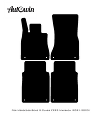 Gray Floor Mats For Mercedes Benz S-Class Z223 Maybach (2021-2023) | Limited Edition - AutoWin