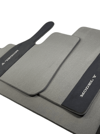 Gray Floor Mats For Tesla Model Y With Alcantara Leather - AutoWin