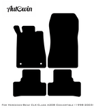 Gray Luxury Floor Mats For Mercedes Benz CLK-Class A208 Convertible (1998-2003) | ER56 Design - AutoWin